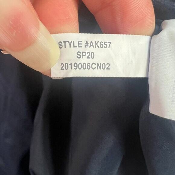 J.CREW Dress Women's Plus Size 16 Navy White Eyelet Midi Flounce Hem Overlay - Picture 10 of 12